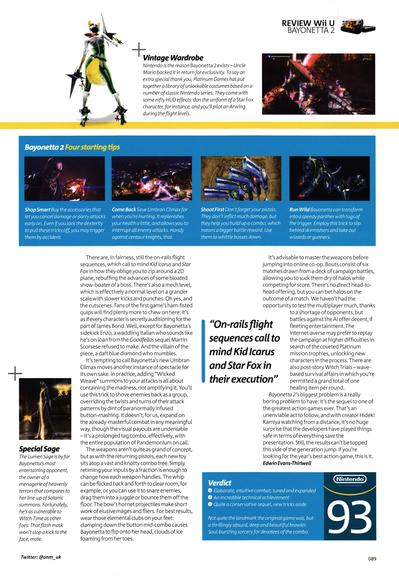The review for Bayonetta 2 on Wii U.
Taken from Official Nintendo Magazine 114 - December 2014 (UK)

score: 93%